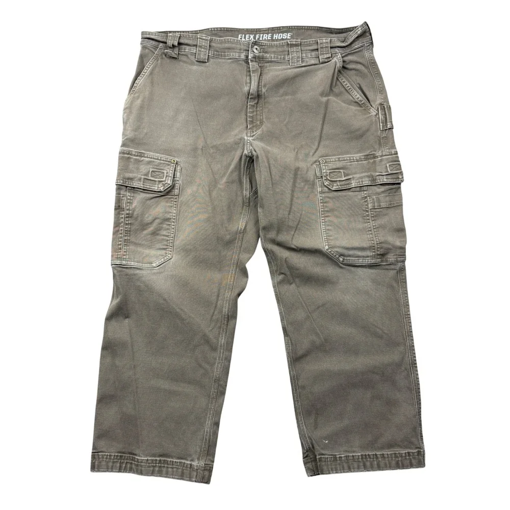 Duluth Trading Co Flex Fire Hose Cargo Pants Brown Men 40x28 (38x26) Relaxed Fit